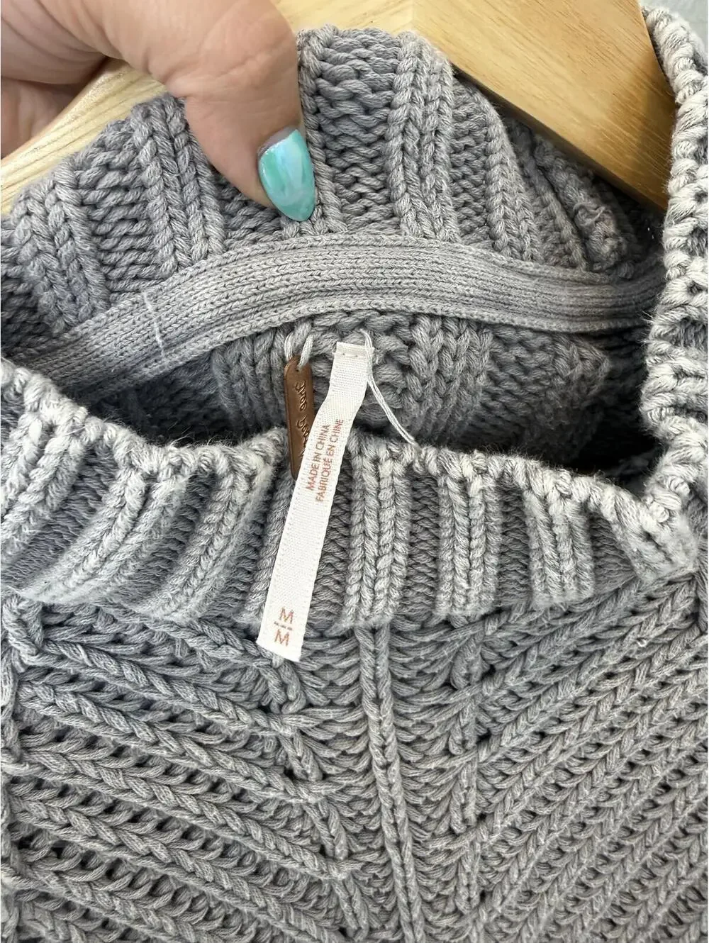 Free People Sweatheart Mock Neck Sweater In Gray - Women's Medium NWOT